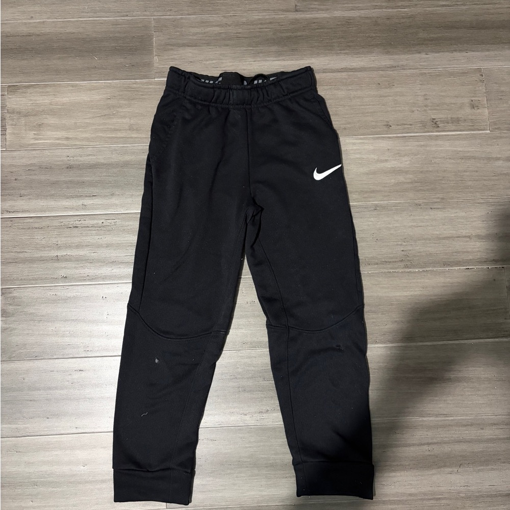 Nike Kids Black Sweatpants with White Logo